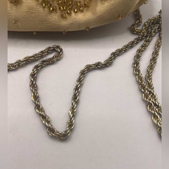 Vintage La Regal Satin Gold Beaded Mini Clutch Handbag - Picture 4 of 7